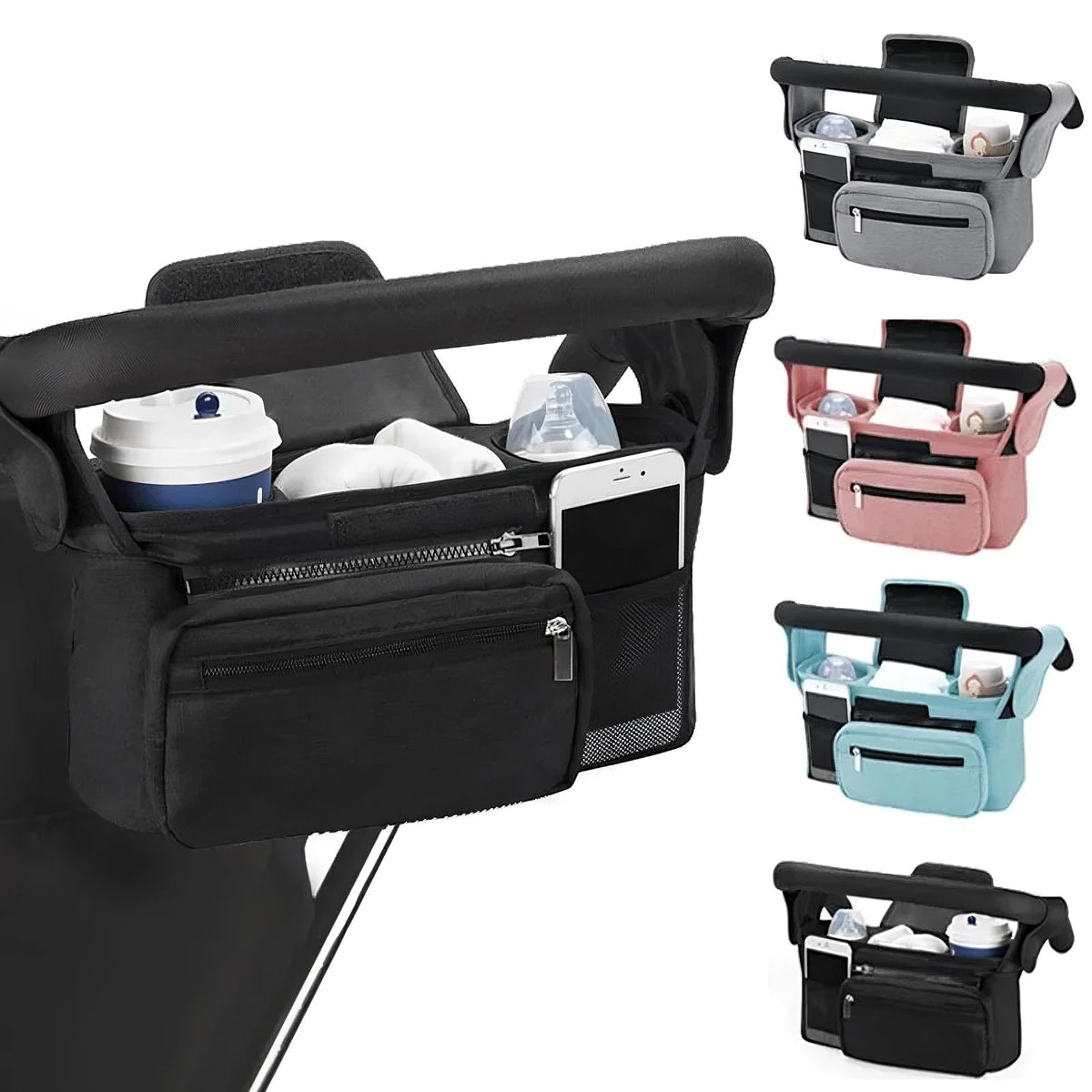 Pushchair Organiser Bag with Non-Slip Straps