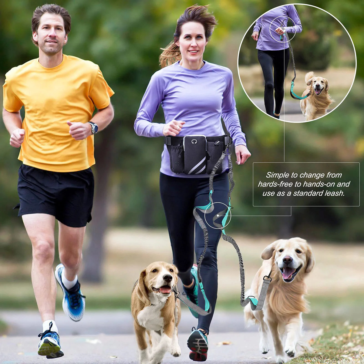 Hands-Free Dog Walking Waist Pack or Bungee Lead