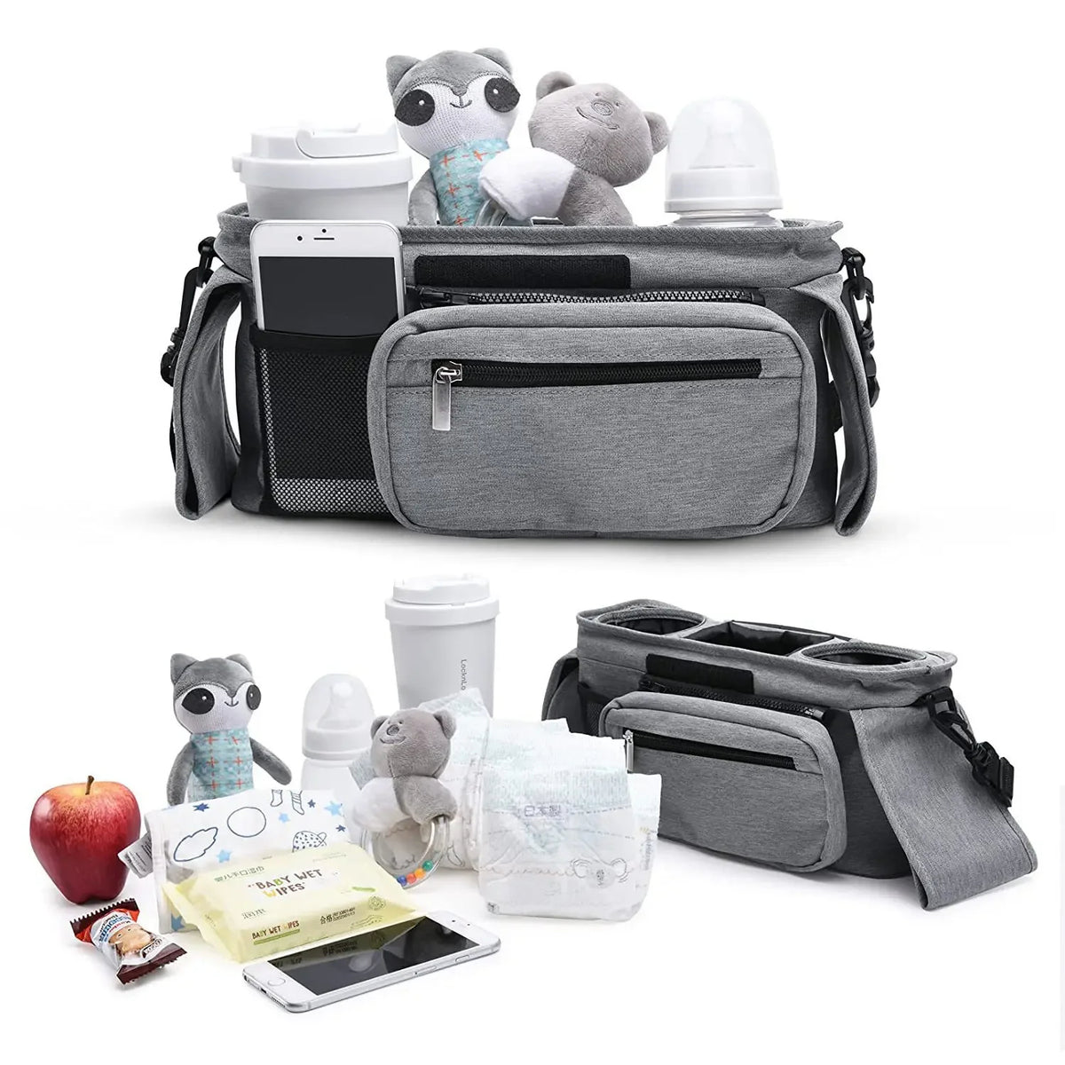 Pushchair Organiser Bag with Non-Slip Straps