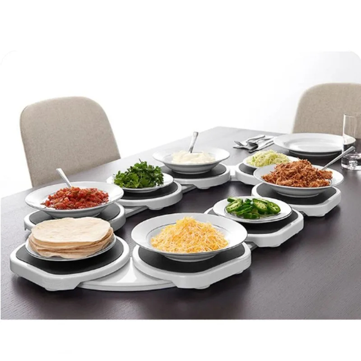 Expandable 8-Tray Rotating Table Server