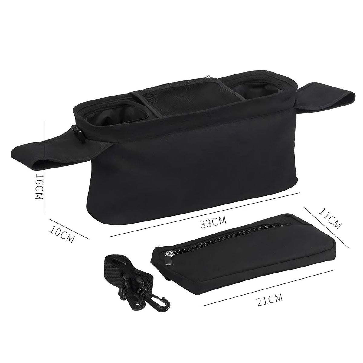 Pushchair Organiser Bag with Non-Slip Straps